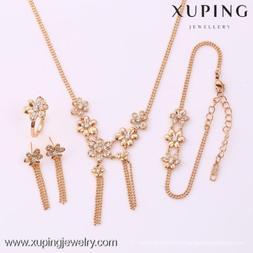 62095-Xuping Fashion Woman Jewlery engastado con oro de 18 quilates plateado